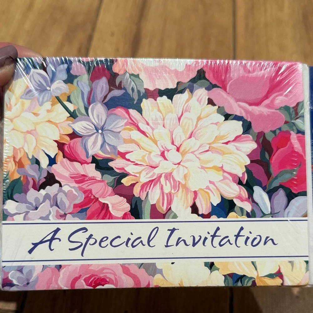 New Vintage 90’s Floral 'A Special Invitation' Invitation Cards. 4 packs of 8.